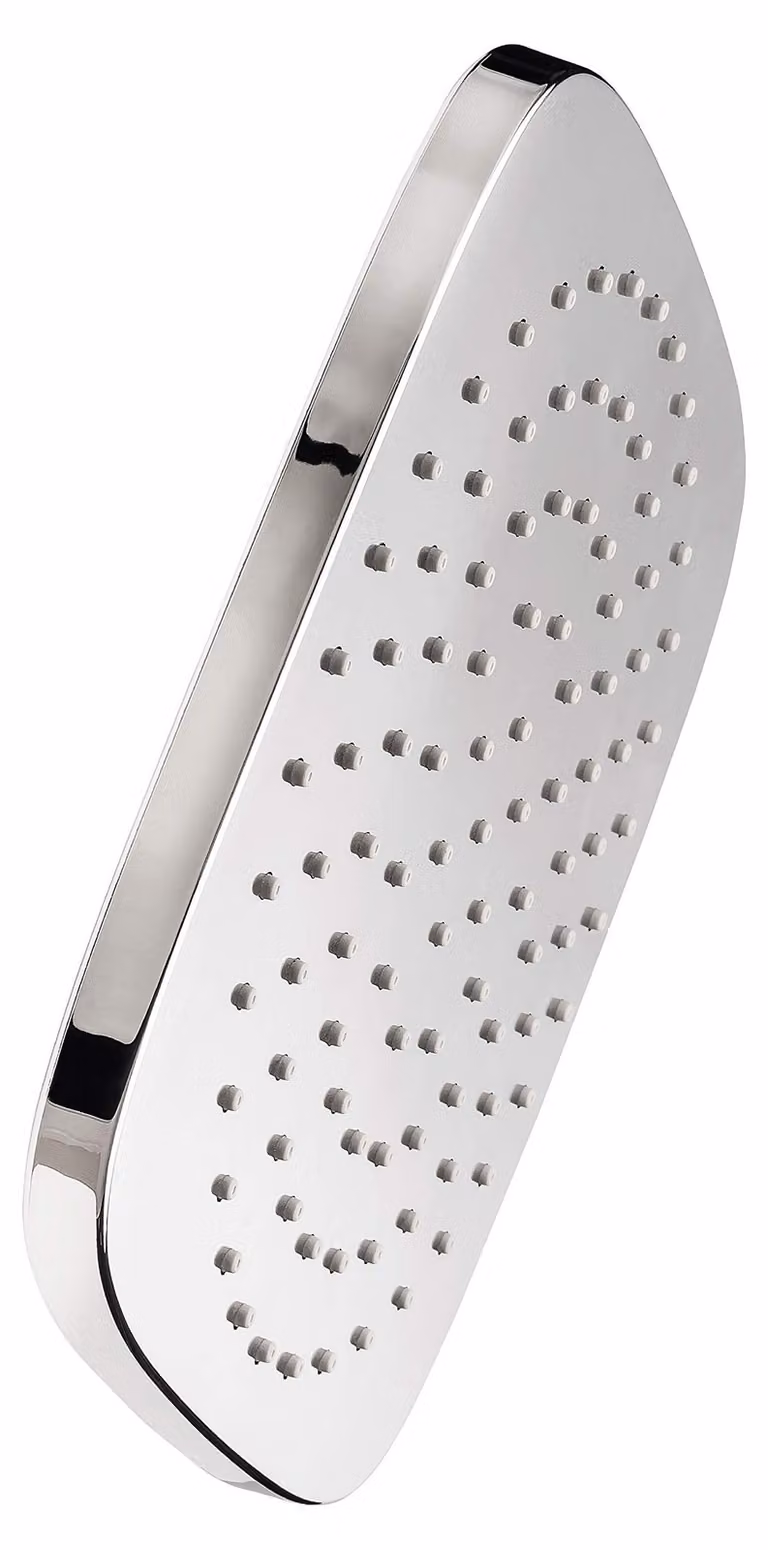 Doccia a soffitto, 25x25 cm, un getto, forma quadrata, finitura cromata, con sistema anticalcare, giunto sferico, per bagno