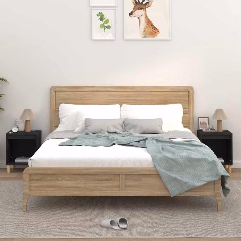 Set di 2 comodini moderni vidaXL in legno nero L/P/H: 40 x 35 x 50 cm