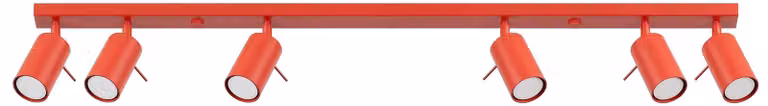 Plafoniera RING 6L rossa 6xGU10 10W in acciaio 16x6x118 cm Sollux Lighting