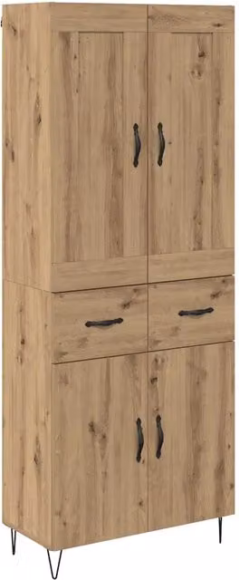 Credenza | Madia | Buffet da pranzo | Armadio da pranzo con cassetto Rovere artigianale 69,5 x 34 x 180 cm