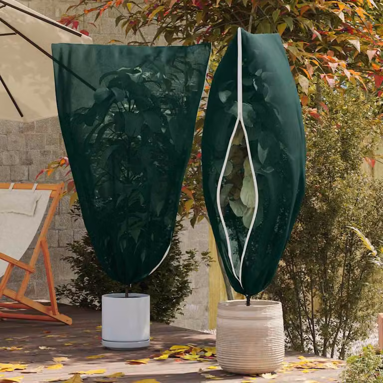 Set di 5 coperture in fleece verde vidaXL per la protezione antigelo delle piante, L: 180 cm, P: 120 cm