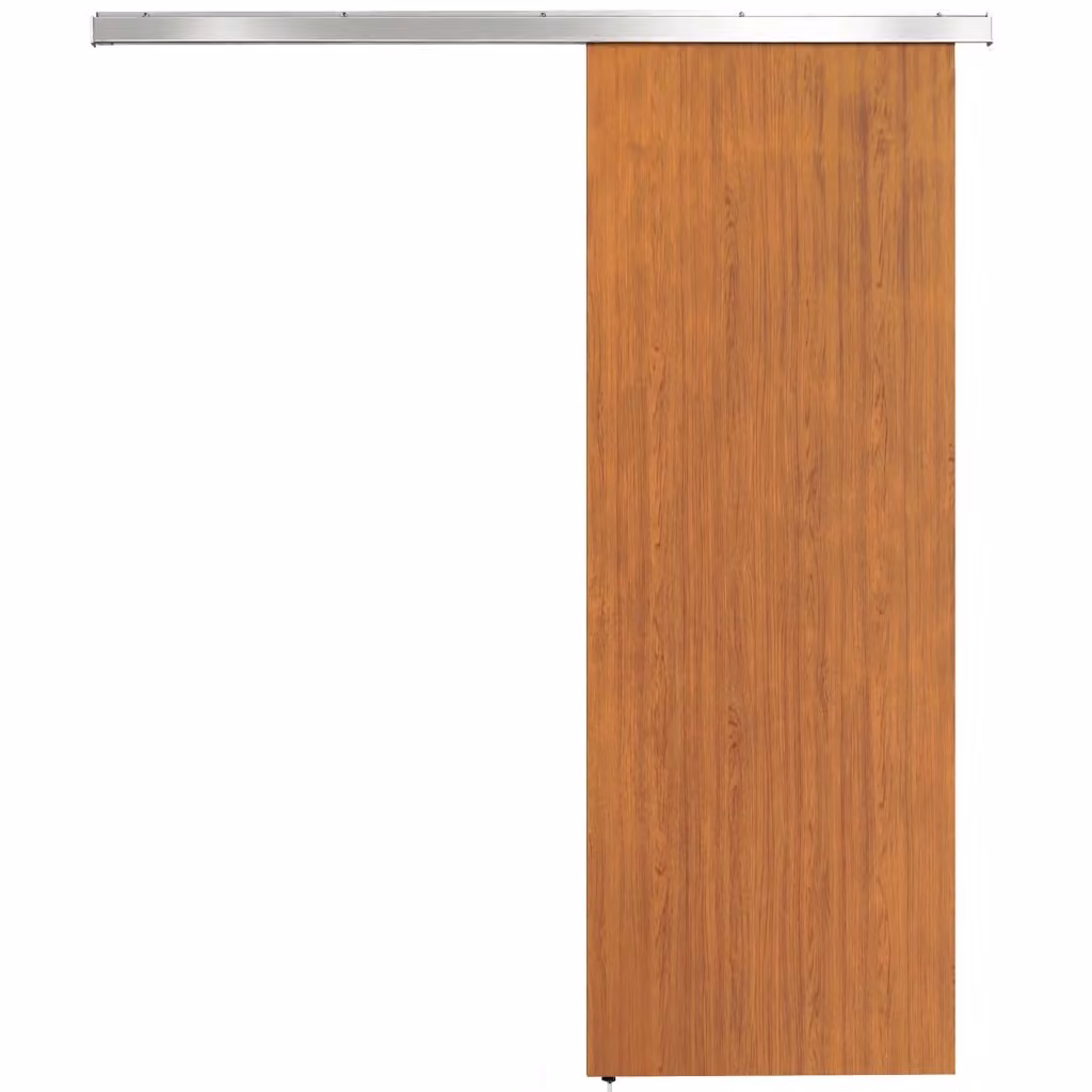 Porta Scorrevole Design In in Legno MDF Marrone e Argento con Binario in Lega di Alluminio, L: 75 cm, H: 210 cm – 2