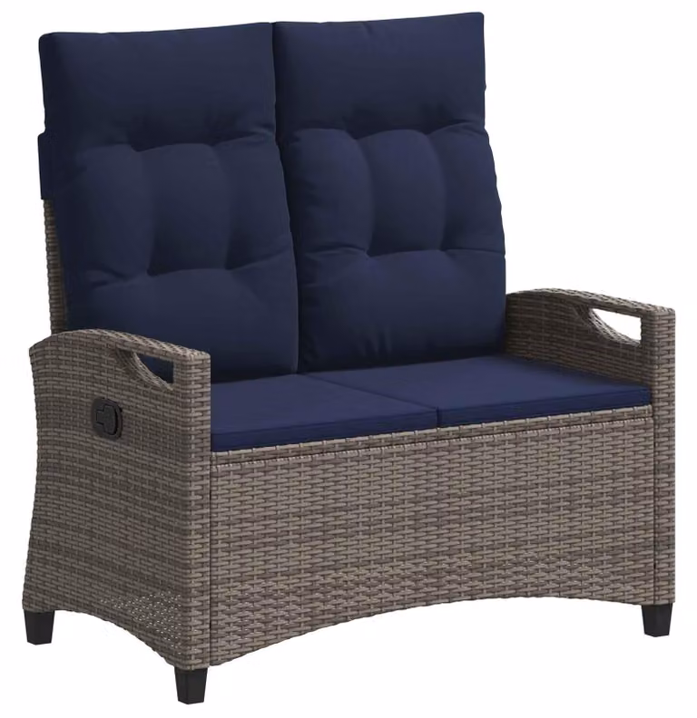 Panchina da giardino con cuscino 105 x 60 x 112 cm acciaio
