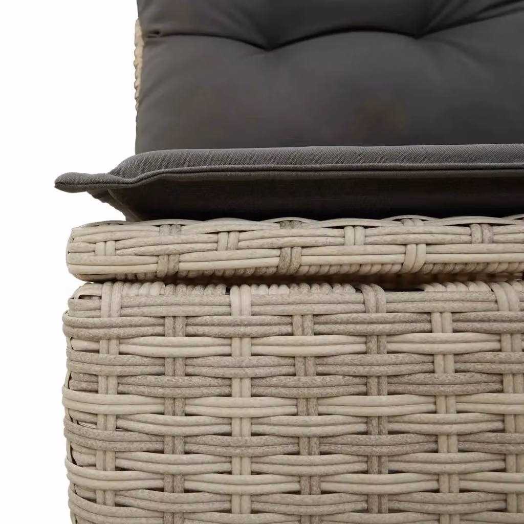 Set di divani da giardino vidaXL in rattan e metallo grigio con cuscini inclusi – 3