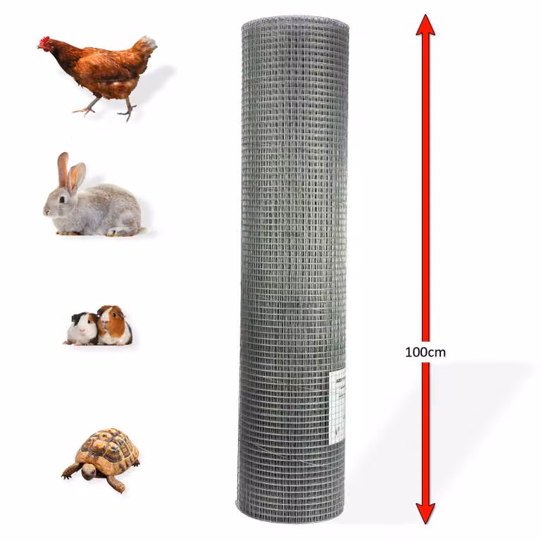 Voliéric rete quadrata zincata, zincata 13 mm, 1x20 m, filo 0,8 mm