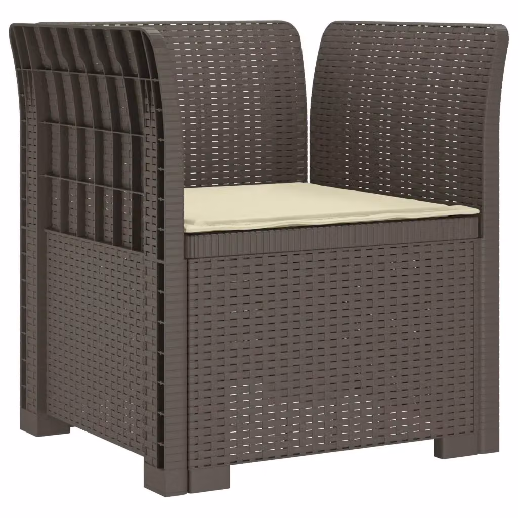 Sedia da giardino poltrona a 1 posto con cuscino in rattan effetto moderno colore grigio chiaro e beige – 2