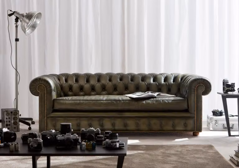 Chesterfield Sofa Couch Polster Garnitur 3 Sitzer Sofas Klassisch Richmond
