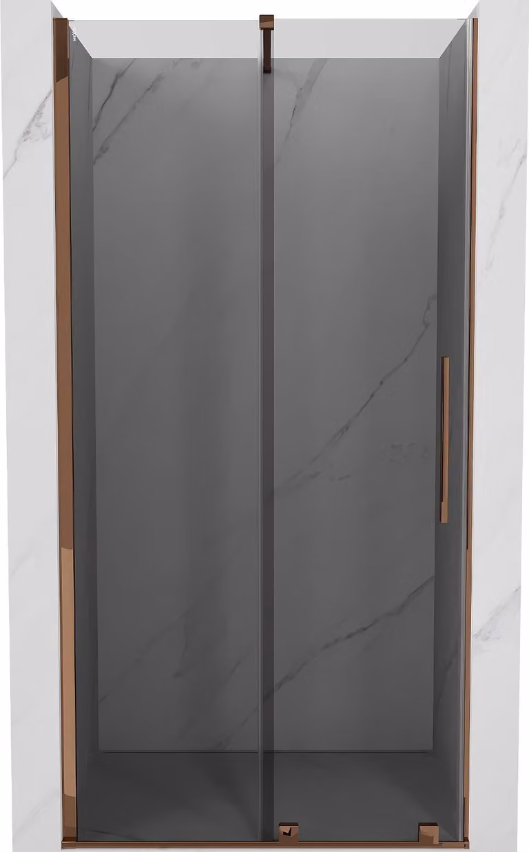 Mexen Velar porta doccia scorrevole 110 cm, grafite, oro rosa - 871-110-000-41-60