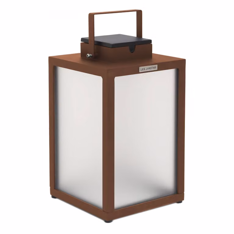 Les Jardins Lanterna solare a LED Tradition, corten, altezza 40 cm dimmerabile, Marrone / Ruggine, Alluminio, Lampade solari