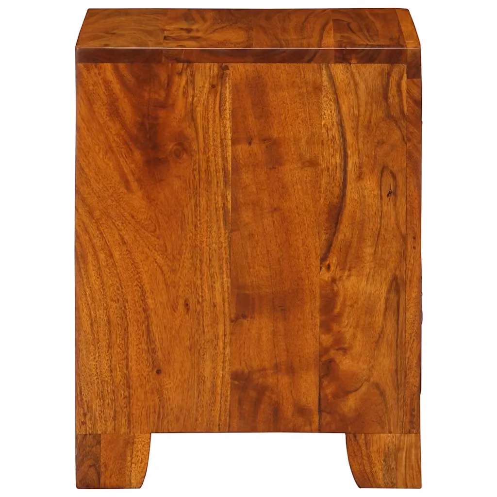 Comodino vidaXL in legno di acacia marrone L/P/H: 35 x 35 x 45 cm – 2