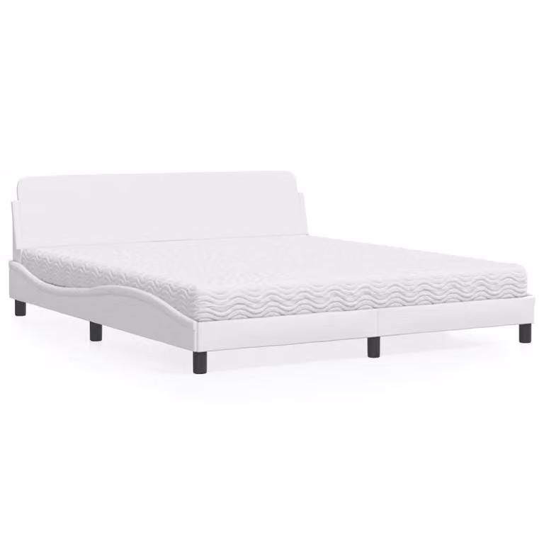 Letto con Materasso Dover vidaXL Bianco in Similpelle L 180 x P 200 cm