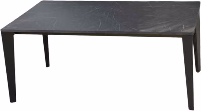 Tavolo allungabile moderno Mobili 2G con piano in nobilitato finitura marmo bianco e struttura in metallo L: 160 cm, P: 90 cm, H: 78 cm (aperto 260 cm)