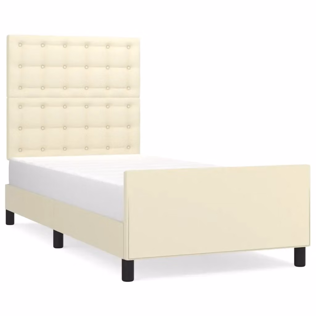 Giroletto con Testiera vidaXL in Similpelle Beige L/P/H: 90 x 190 x 128 cm – 2