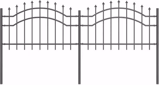 Recinzione per giardino Woerden in acciaio grigio L: 240 cm, H: 115 cm