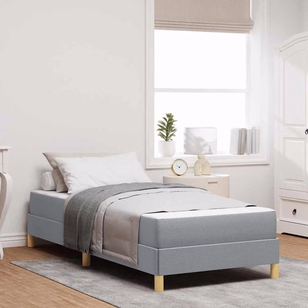 Maison Exclusive - Letto boxspring con materasso Grigio chiaro 90 x 200 cm Tessuto