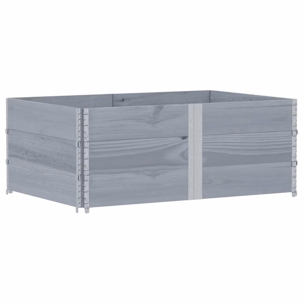 Set di 3 pareti per pallet vidaXL in legno di pino grigio, L: 150 cm, H: 100 cm – 2