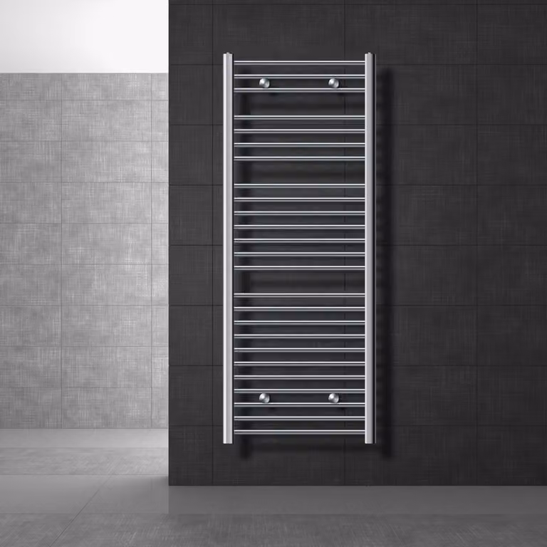 LuxeBath radiatore bagno 600 x 1500 mm - cromo - diritto con attacco laterale - radiatore scaldasalviette asciugasalviette, senza elemento riscaldante
