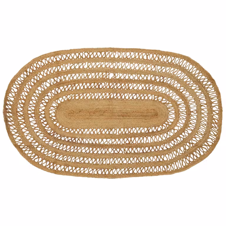 Tappeto da area moderno in juta vidaXL, rettangolare, beige e marrone, L 205 cm x P 305 cm