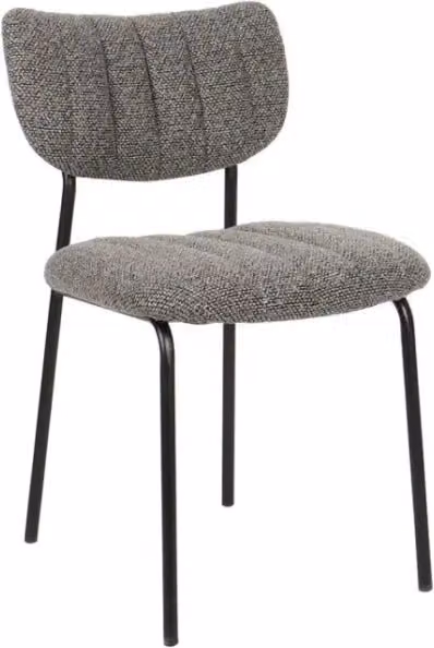 Set di 2 sedie NORAYA – Tessuto grigio scuro – Design compatto – Piedi in metallo – Eleganza contemporanea