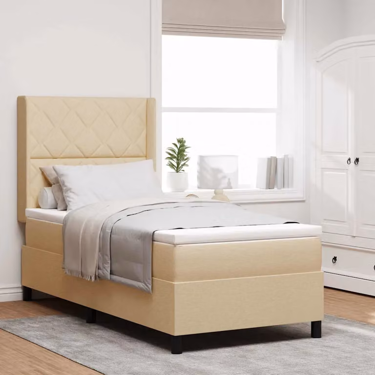 Letto ibrido vidaXL con materasso in tessuto beige L 100 x P 200 cm