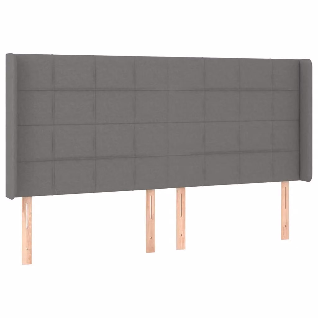Testiera ad orecchio vidaXL in tessuto grigio con struttura in legno L: 183 cm, P: 16 cm, H: 118/128 cm – 2