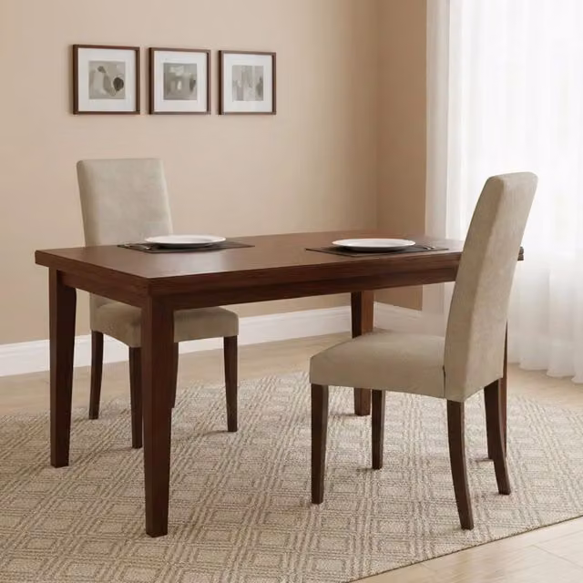 Set di 2 sedie Ferraris DMORA in tessuto beige e legno per soggiorno o cucina