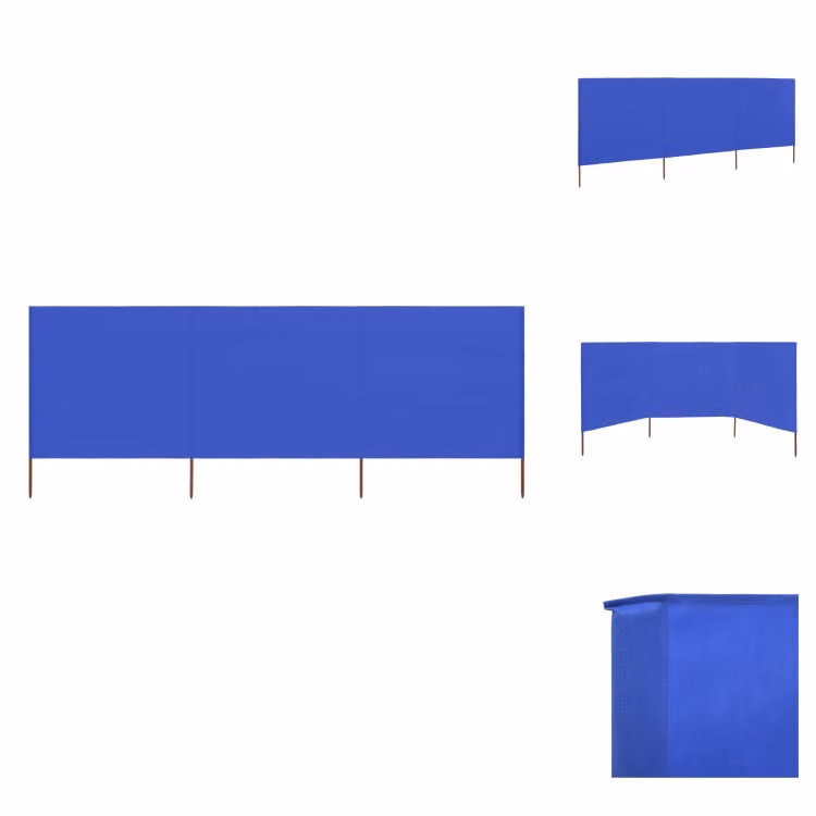 vidaXL 3 pezzi in tessuto frangivento 400 x 80 cm azzurro - Ombrelloni e tende da sole