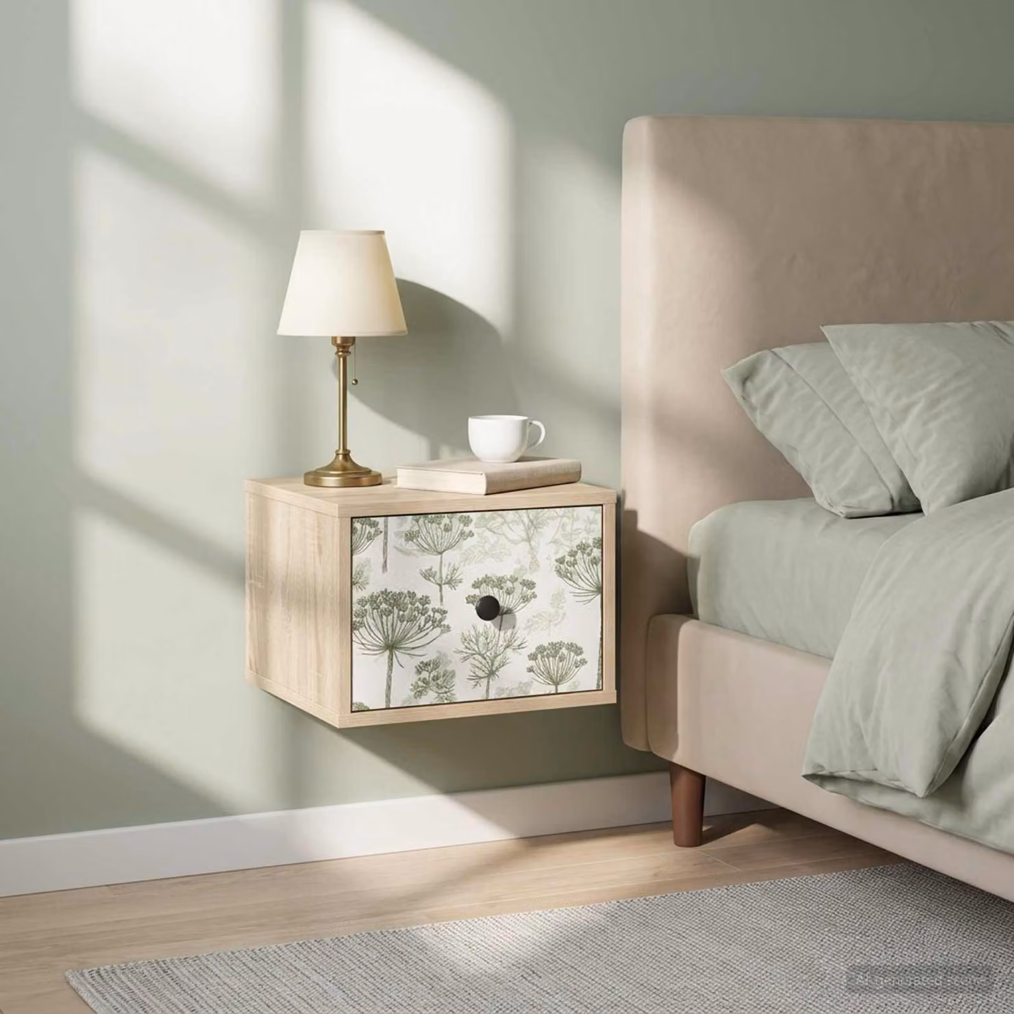 vidaXL Mobiletto da comodino a parete GOTHA moderno in Rovere Sonoma e Nero L/P/H: 36 x 33 x 25 cm