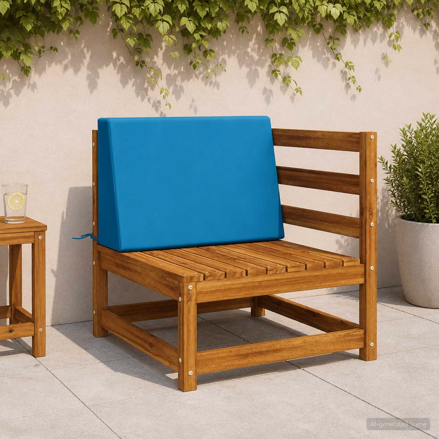 Cuscino schienale vidaXL SOEST in poliestere azzurro L: 60 cm, P: 20 cm, H: 40 cm