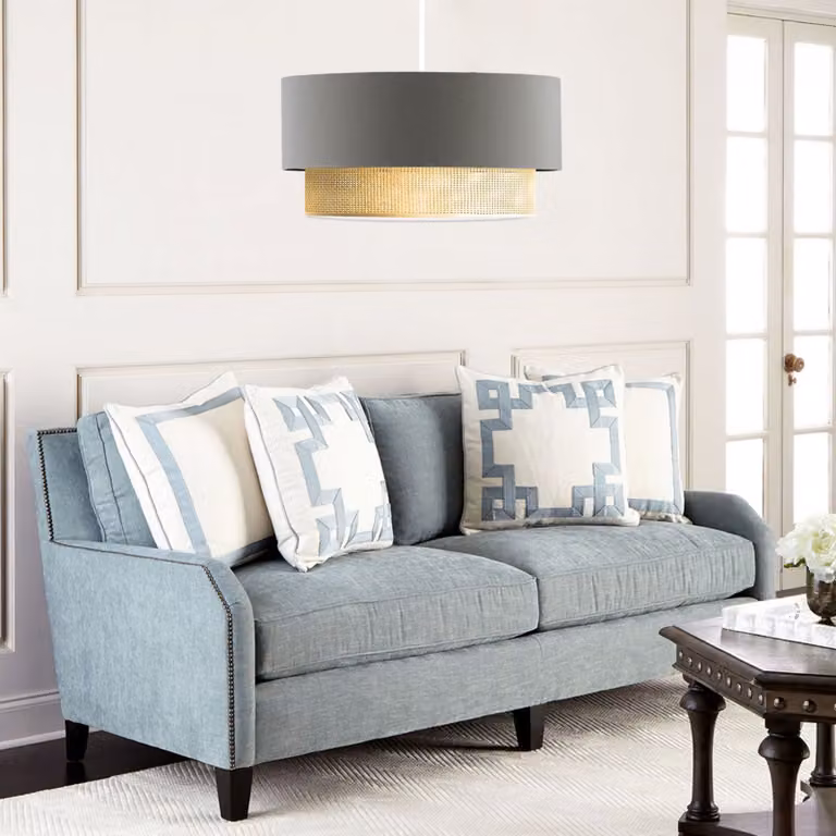 Lampada a sospensione 'Loughborough' 1 x E27 grigio / giallo