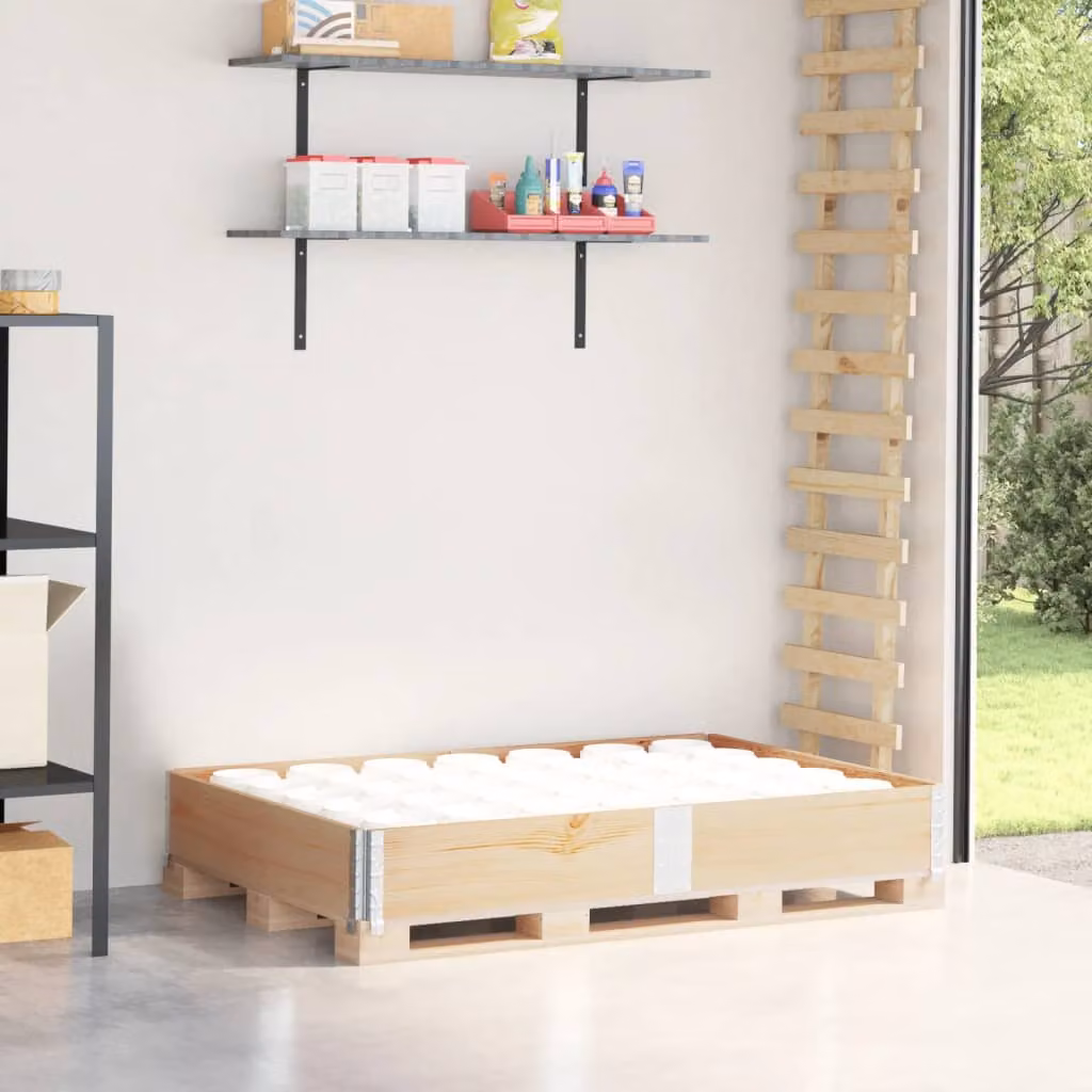 Letto rialzato in legno di vidaXL, colore marrone, L: 150 cm, P: 100 cm, H: 21,5 cm