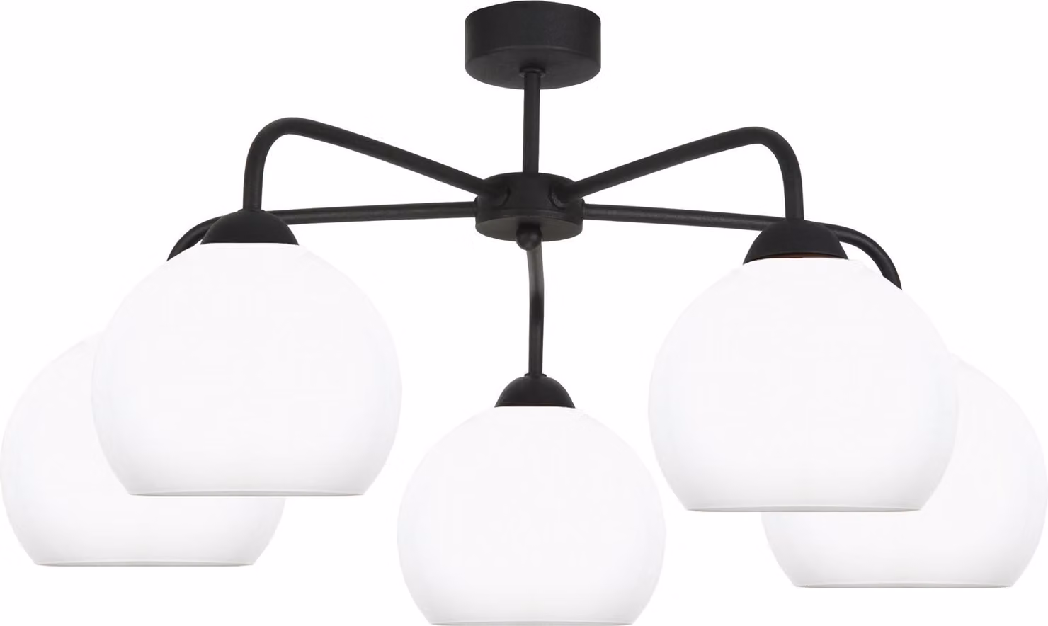Lampada da soffitto nera con paralume bianco CHORUS BIANCO 13-770