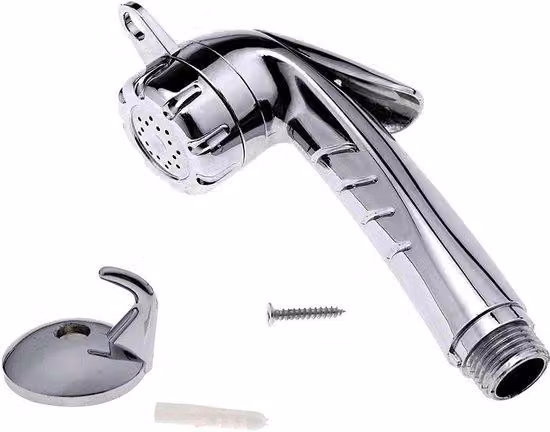 Doccia da campeggio compatta con funzione di arresto - Doccia portatile - Bidet - Attacco da 1/2 pollice - Realizzata in plastica ABS di alta qualità - Design cromato