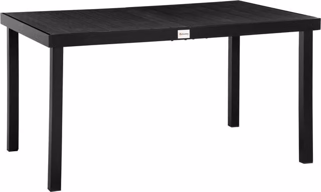 Tavolo da pranzo da giardino Outsunny per 6 persone in alluminio nero L: 140 cm, P: 90 cm, H: 74 cm