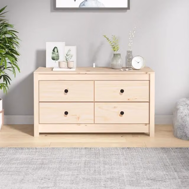 Armadietto a parete in legno massello di pino beige stile rustico vidaXL L/P/H: 100 x 40 x 54 cm