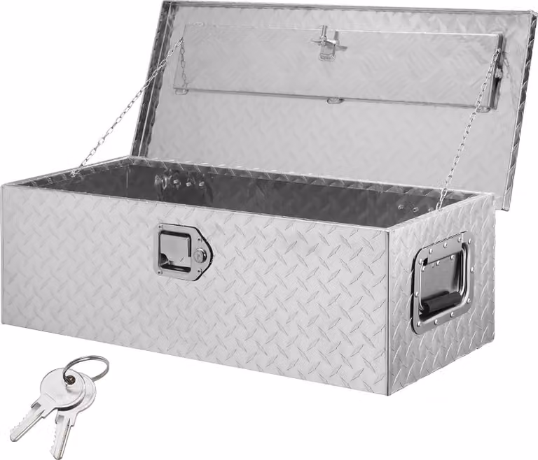 762 x 330 x 244 mm Cassetta per attrezzi per il pianale del camion, chiudibile a chiave 64 L Cassetta per attrezzi Cassetta per attrezzi, capacità di carico 30 kg Organizzatore per camper, auto, ecc.