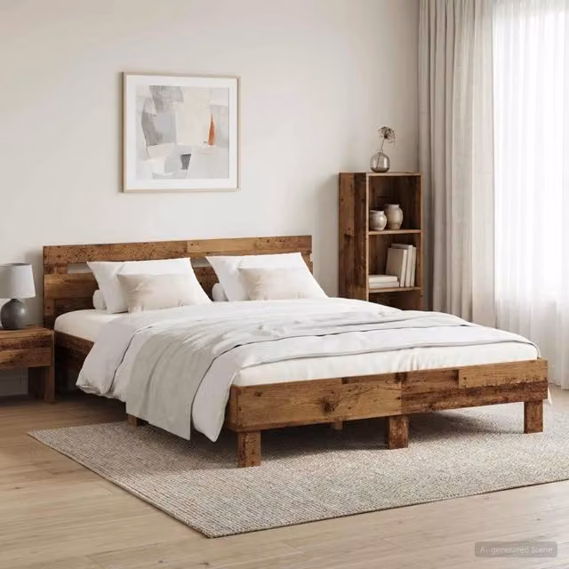 Struttura letto moderna vidaXL in legno color marrone L/P/H: 200 x 120 x 70 cm