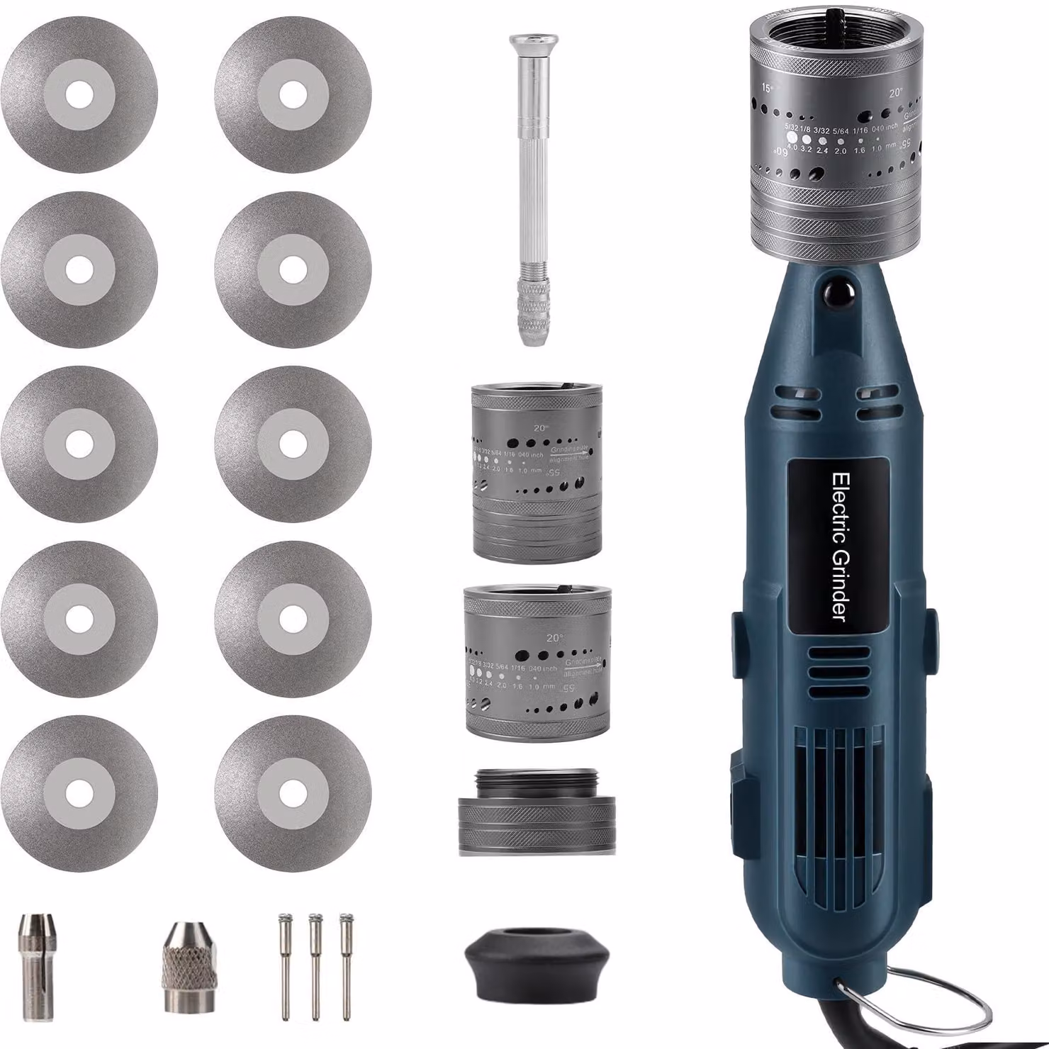 Set per affilatura di elettrodi in tungsteno - Potenza: 180 W - 6 dimensioni di elettrodi in tungsteno