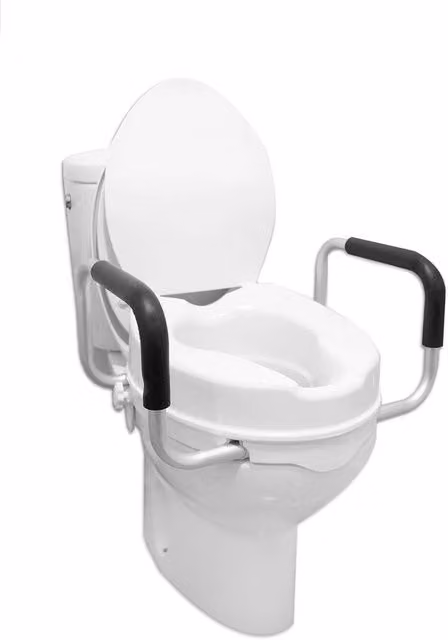 Sedile WC Elevatore con Bracciali 10 cm Elevato Sedile WC per Anziani