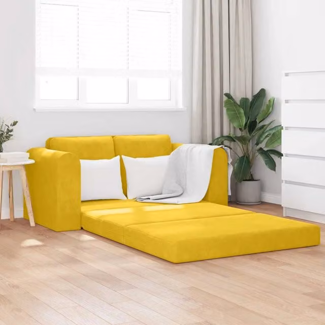 Divano letto Giallo 148 x 71 x 83 cm Velluto 4106689