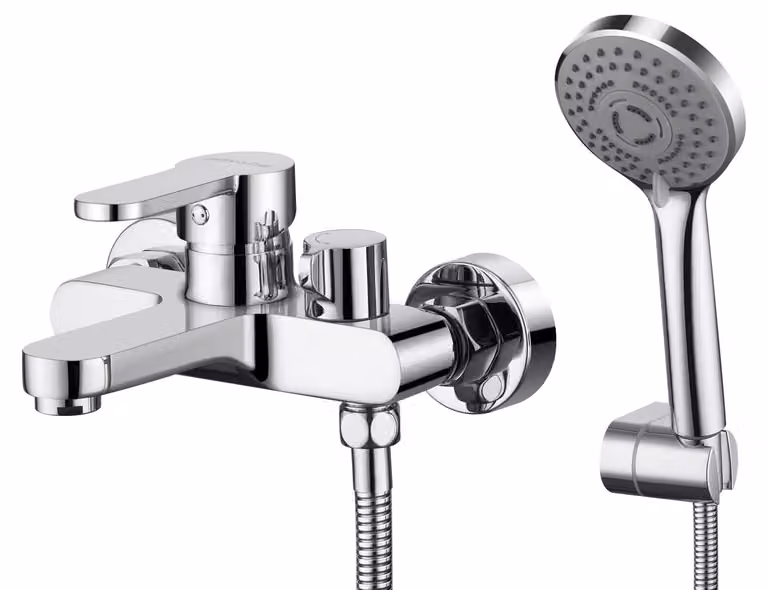 Doccia con soffione manuale, 3 getti, cromata, tubo flessibile da 1,5 metri
