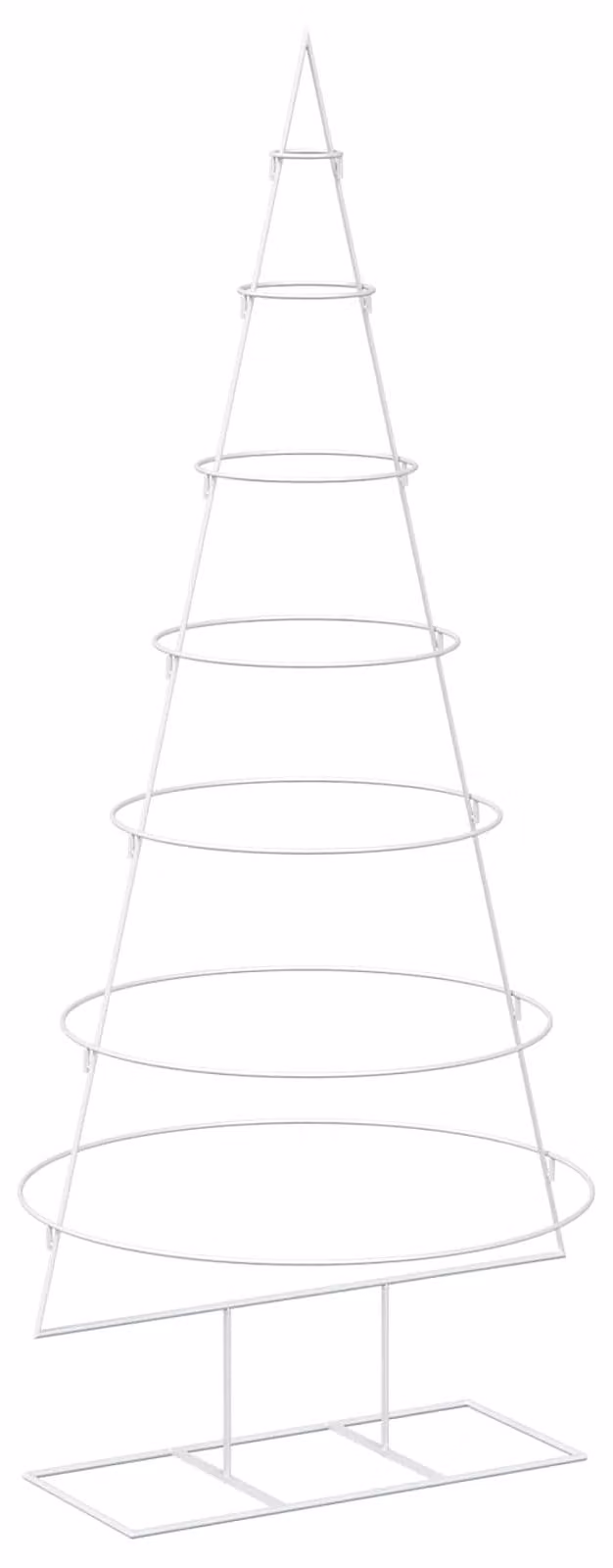 Albero di Natale in metallo con supporto, modello KUOPIO, 180 cm, acciaio, colore bianco