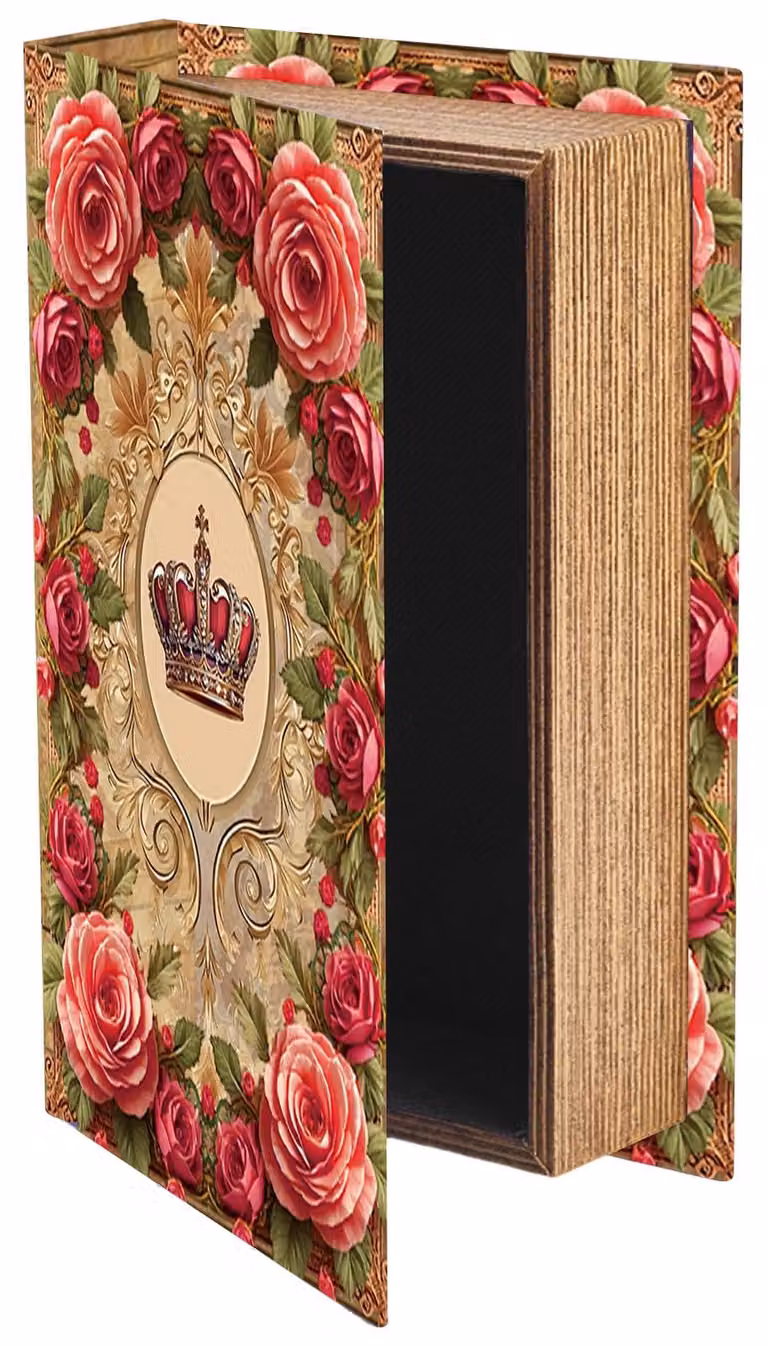 Scatola decorativa per riporre oggetti - Motivo floreale vintage - CON-WH20022-002-EU21