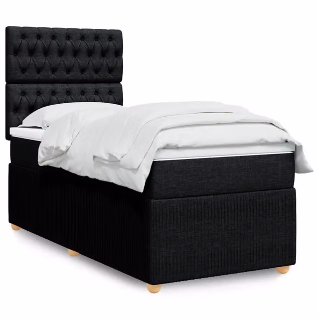Giroletto a Molle con Materasso Nero 80x200 cm inTessuto 3291892