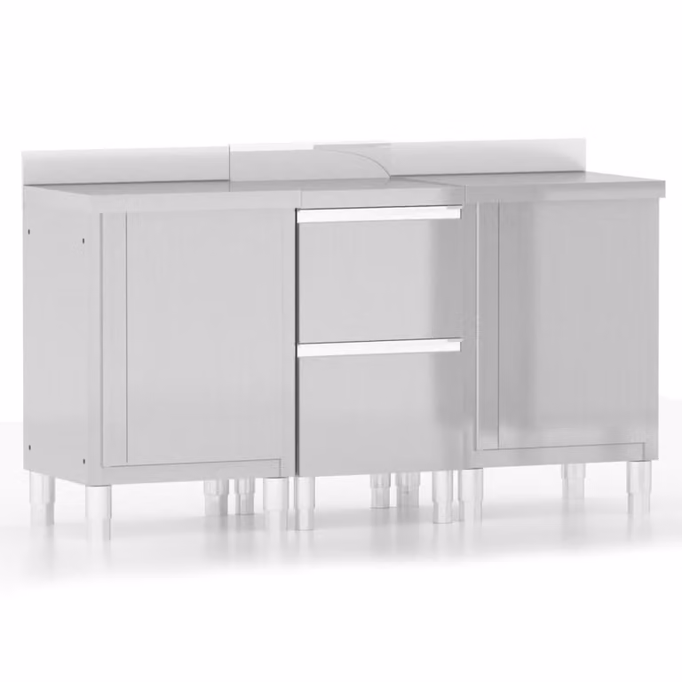 vidaXL Armadi da cucina commerciali 3 pezzi in acciaio inossidabile