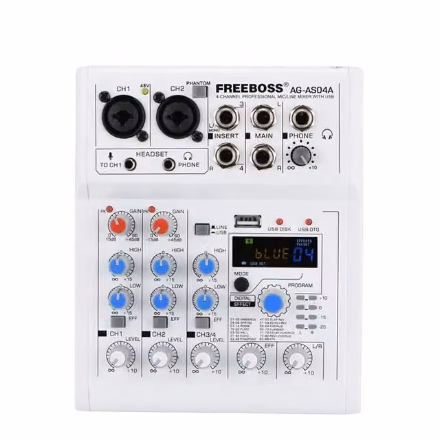 Mixer, connessione Bluetooth, effetti digitali, spina UE (bianco)