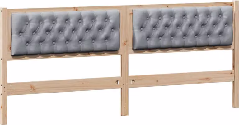 Testiera Marrone e grigio chiaro 200 cm Legno di pino massello