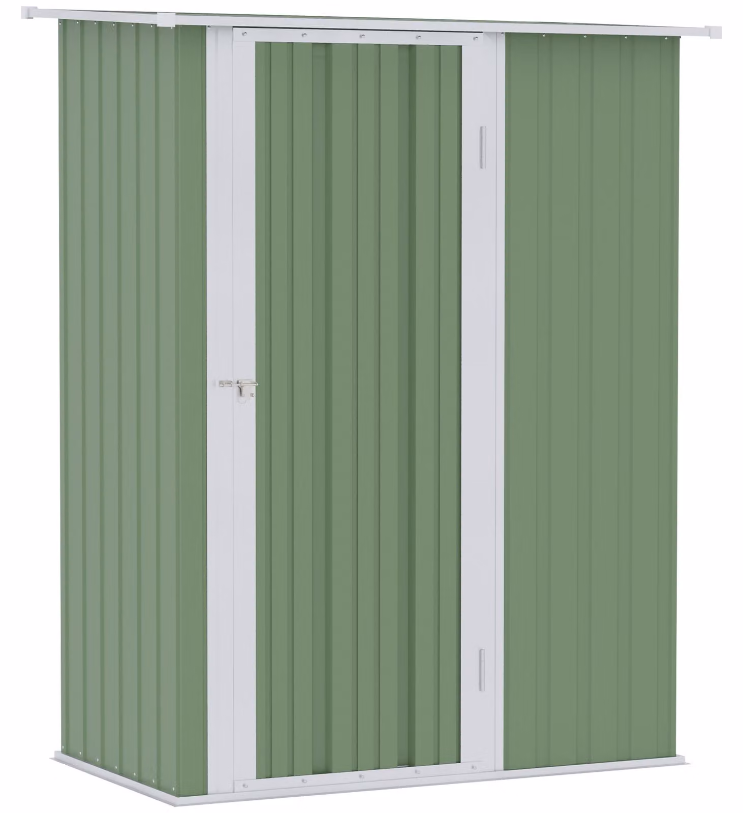 Moonbite, capanno per attrezzi di 142 x 84 x 189 cm, realizzato in acciaio ondulato. Casotto da giardino con serratura sulla porta e tetto inclinato, resistente agli agenti atmosferici, con spazio per riporre gli attrezzi. Materiale: acciaio. Colore: verd
