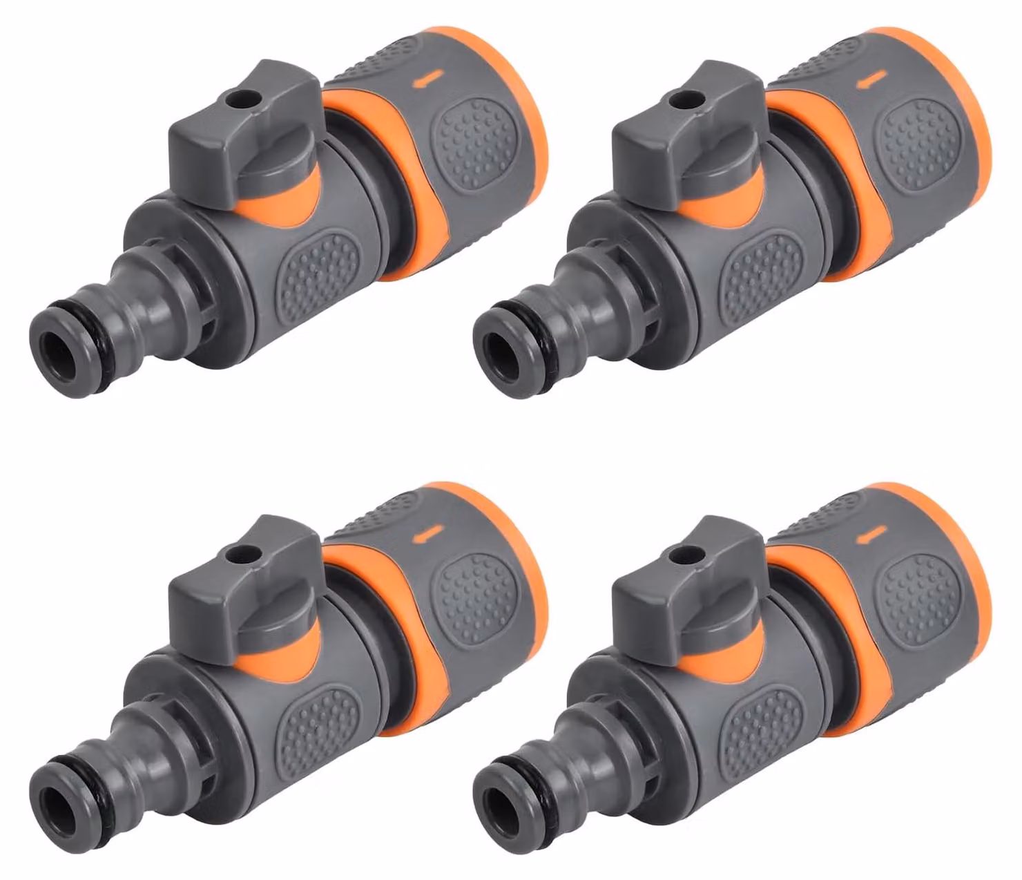 Set di 4 raccordi per tubo da giardino con valvola, connettore rapido, confezione da 4 pezzi, per uso in giardino e campeggio