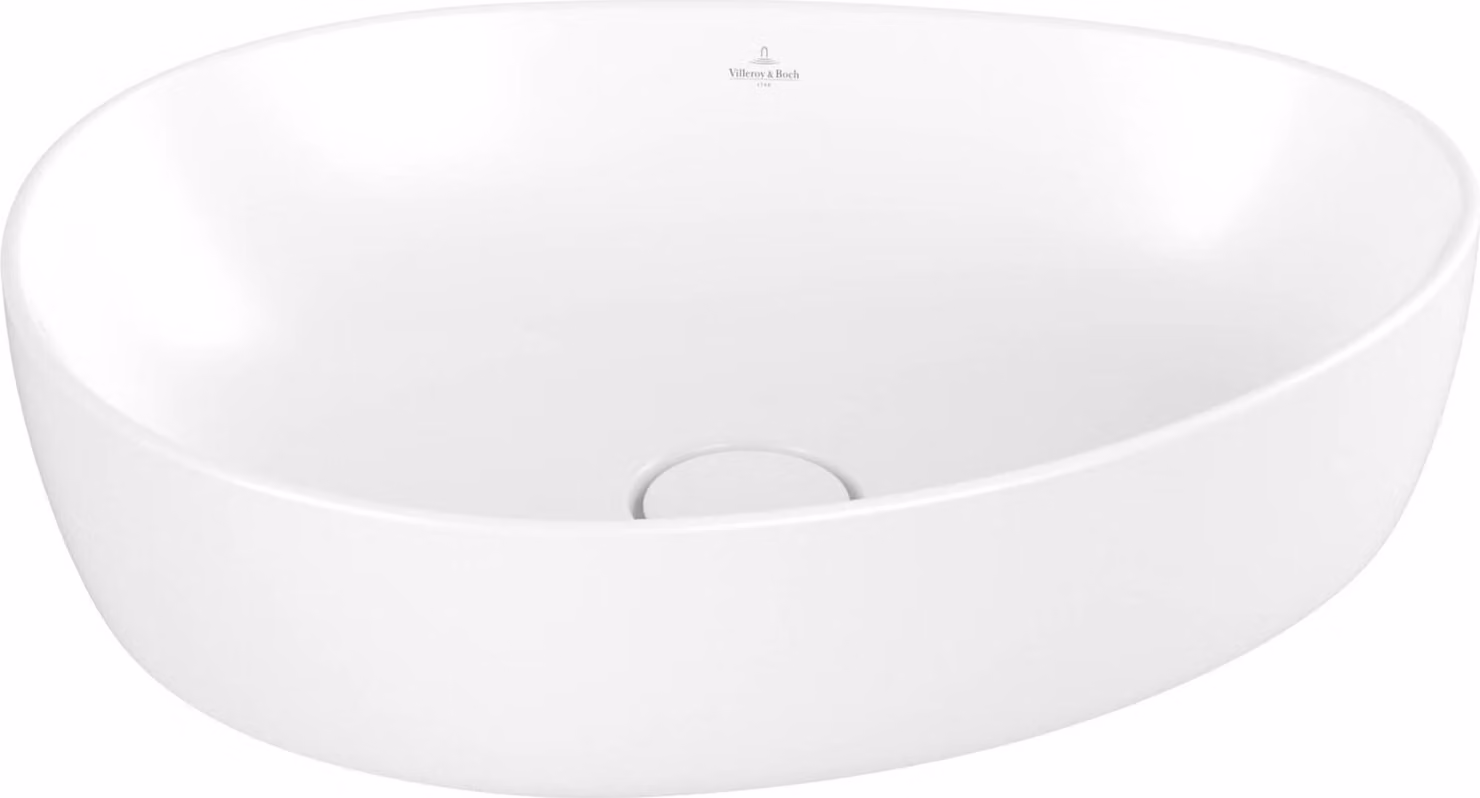 V&B lavabo da appoggio ANTAO 51x40cm, asimmetrico, senza sfioratore, bianco C-plus
